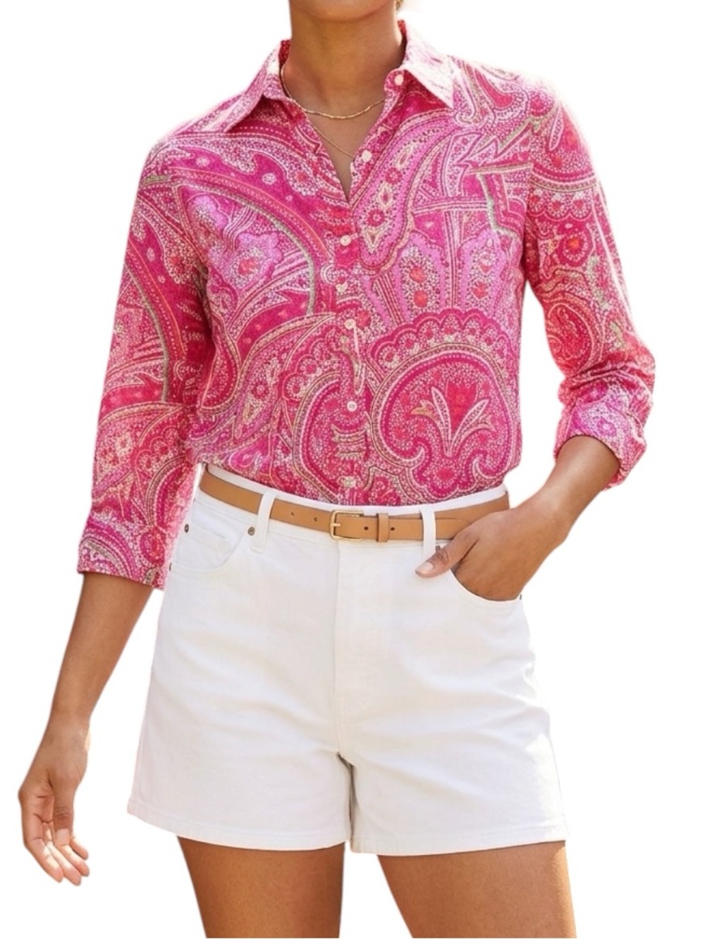 Lauren Ralph Lauren 100% Cotton Button Down Top Size PM
